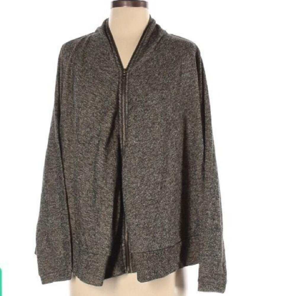 Hem & Thread Womens Zippered Lightweight Jacket S Brown Cotton/Poly Blend